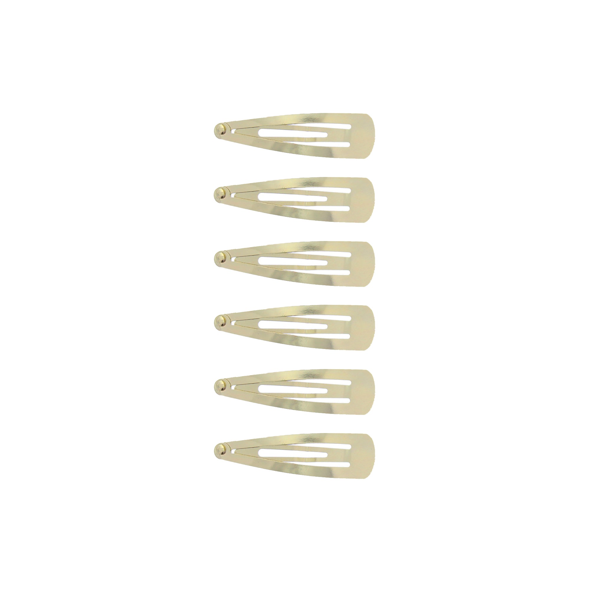 6 on a Card 5cm Gold Metal Hair Snapclips