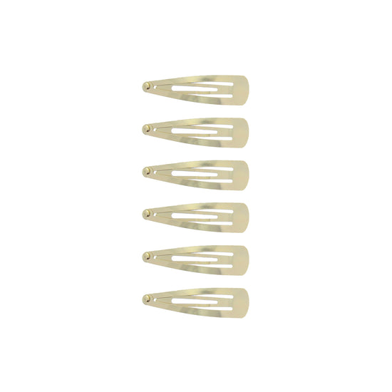 6 on a Card 5cm Gold Metal Hair Snapclips