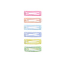 6 on a Card 5cm Pastel Glitter Rectangular Epoxy Hair Snapclips