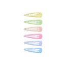 6 on a Card 5cm Pastel Glitter Circle Epoxy Hair Snapclips