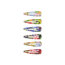 6 on a Card 5cm Assorted Floral Print Metal Hair Snapclips