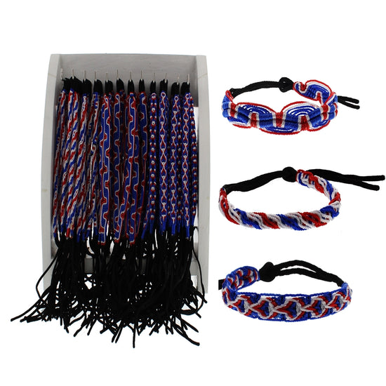 3 Pattern Union Jack Braided Bracelets