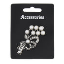 Bow Shaped Brooch with Clear Crystal Stones