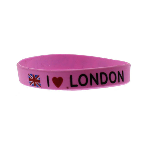 Black "I Love London" Silicon Bracelet