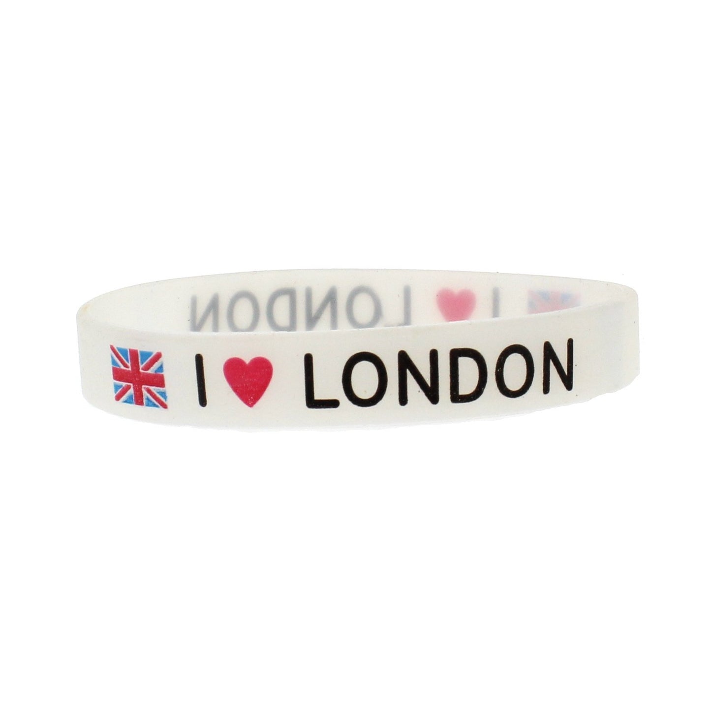 Black "I Love London" Silicon Bracelet