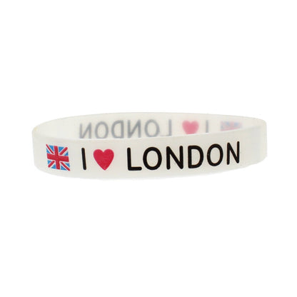 Black "I Love London" Silicon Bracelet