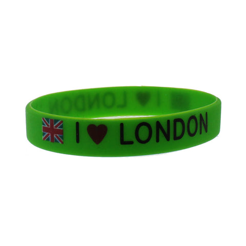 Black "I Love London" Silicon Bracelet