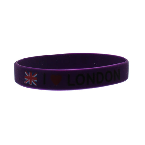 Black "I Love London" Silicon Bracelet