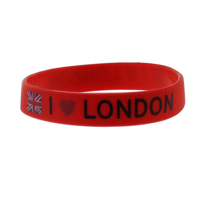 Black "I Love London" Silicon Bracelet