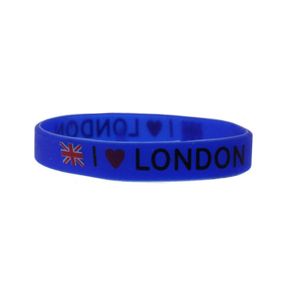 Black "I Love London" Silicon Bracelet