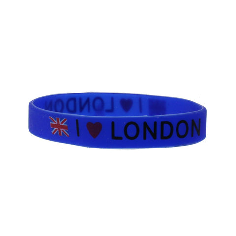 Black "I Love London" Silicon Bracelet