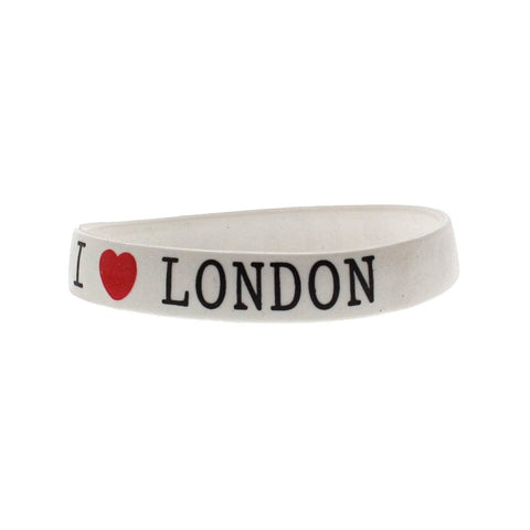 Black "I Love London" Silicon Bracelet