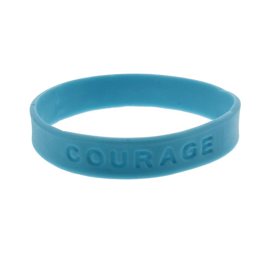 Blue COURAGE Silicone Bracelets/Wristbands