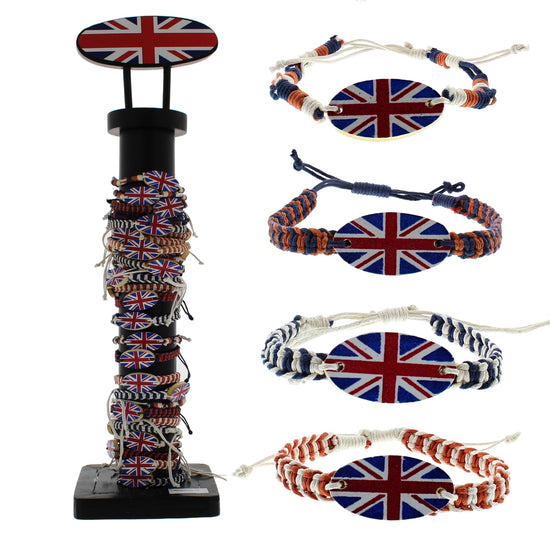 Assorted Union Jack Braided Bracelets - 4 Designs