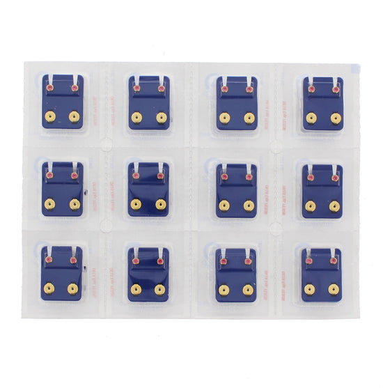 Rose Zircon Stone Gold Plated Caflon Ear Studs