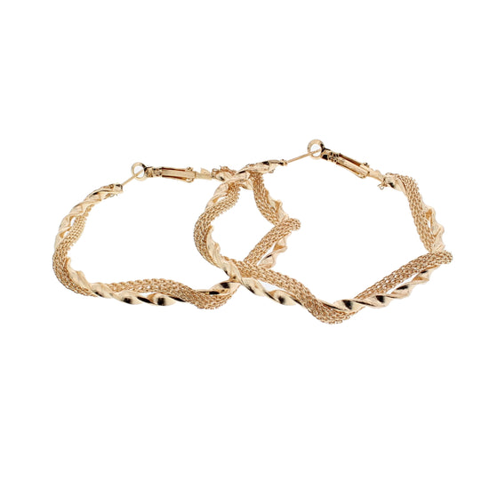 Gold Patterned Hoop Earrings