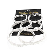 3 on a Card Patterned Hoop Earrings