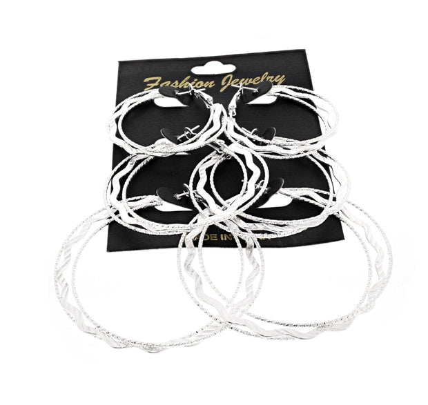 3 on a Card Multi-Hoop Patterned Earrings