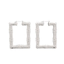 Bamboo Style Rectangular Earrings