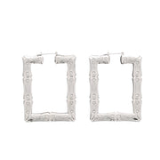 Bamboo Style Rectangular Earrings