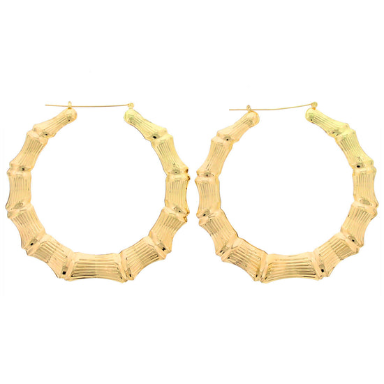 Bamboo Style Hoop Earrings