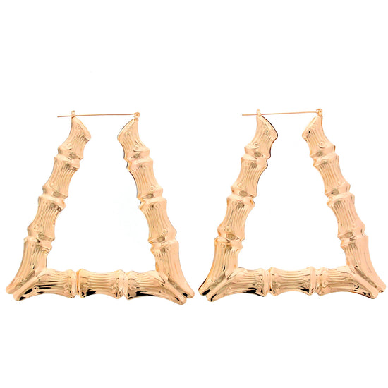 Large Bamboo Style Shape Earrings