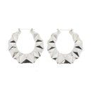 Large Pyramid Patterned Heart Earrings