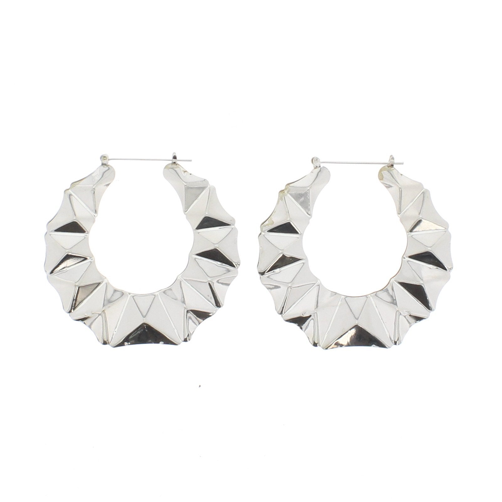 Large Pyramid Patterned Heart Earrings
