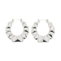 Large Pyramid Patterned Heart Earrings
