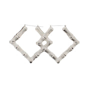 Square Shaped Bamboo Style Earrings