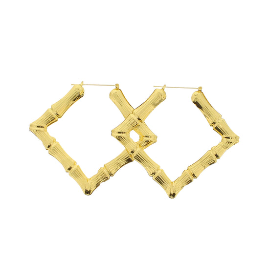 Square Shaped Bamboo Style Earrings