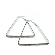 3 Row Crystal Stone Triangular Shaped Earrings