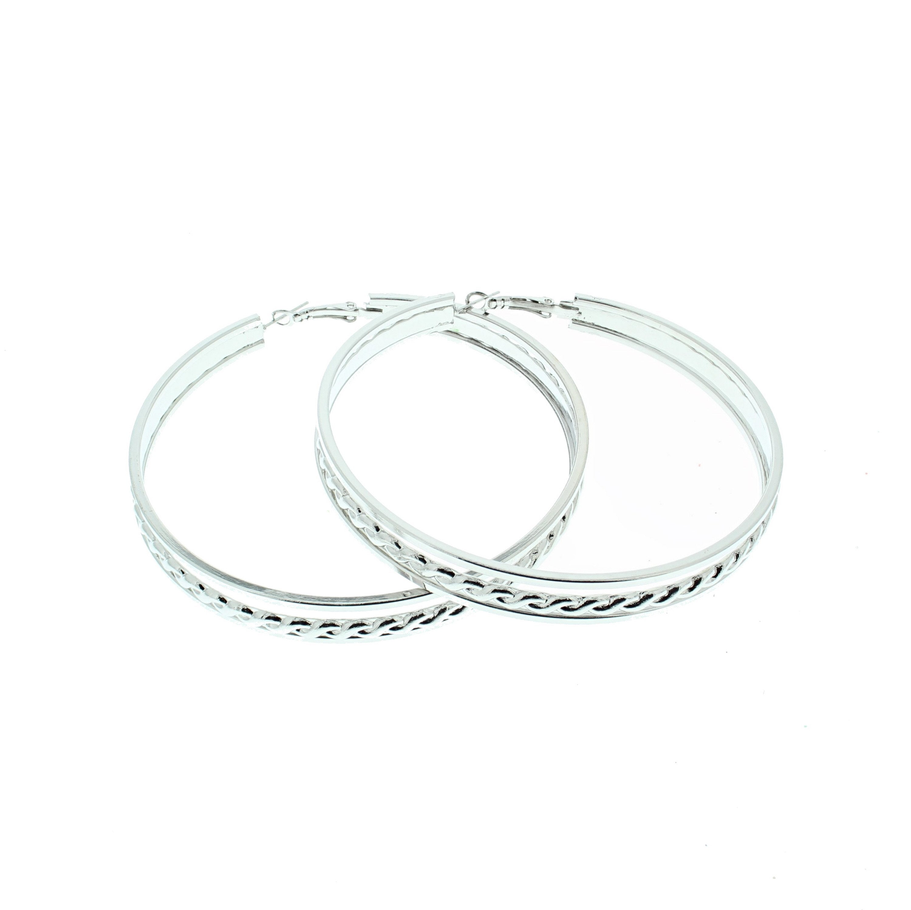 Triple Patterned Hoop Earrings
