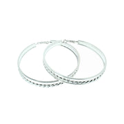 Triple Patterned Hoop Earrings (Diameter - 7.8cm)