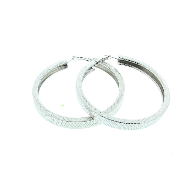 Patterned Hoop Earrings (Diamater - 7cm, 0.8cm Thick)