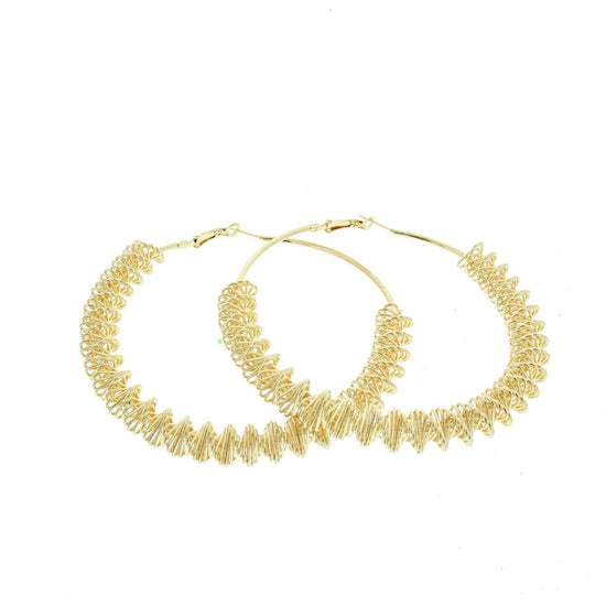 Crinkle Hoop Earrings (Diamater - 8.5cm)