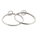 7.5cm Hoop Earrings with Diamante Stone Ring