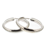 8.3cm Hoop Earrings with 1-Row Diamante Stone