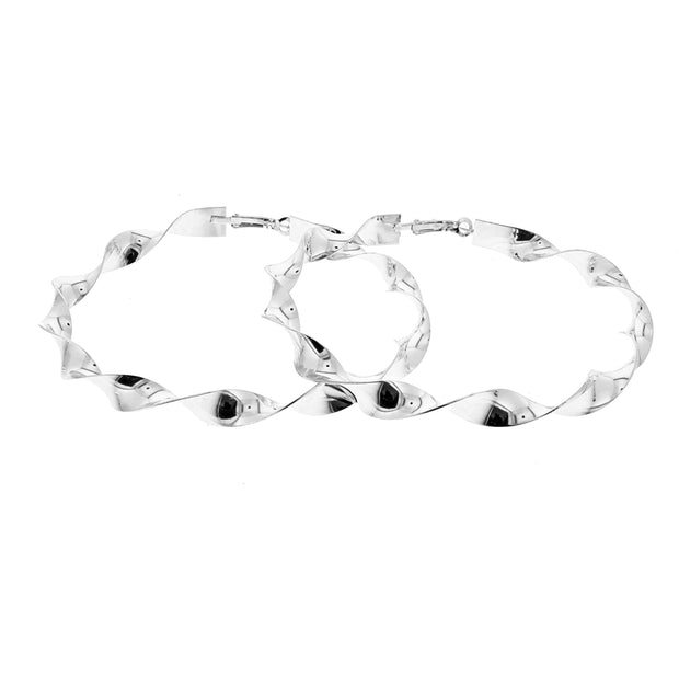 8.8cm Twisted Hoop Earrings