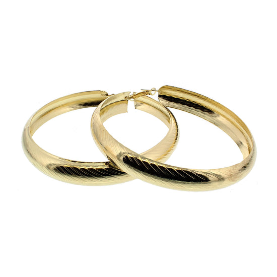 9.2cm Patterned Wide Hoop Earrings (1.4cm Width)