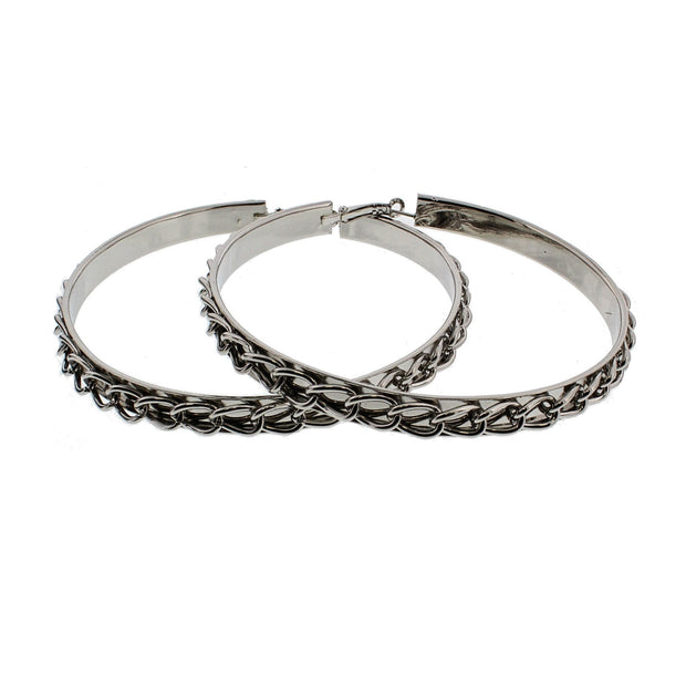 8.8cm Chain Patterned Hoop Earrings