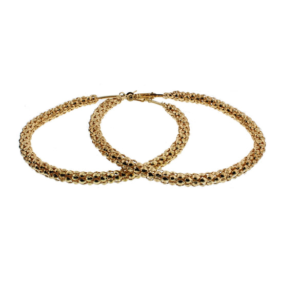 8.7cm Bubble Effect Hoop Earrings