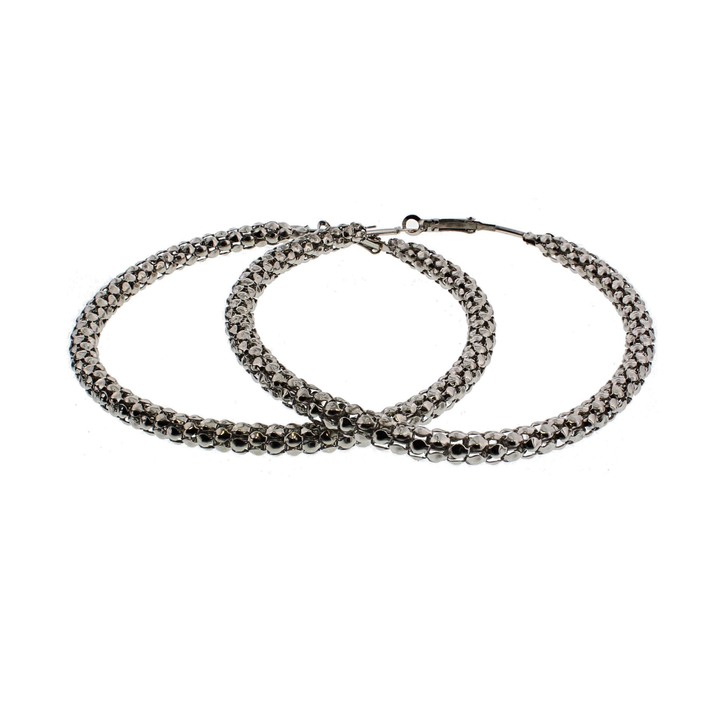 8.7cm Bubble Effect Hoop Earrings