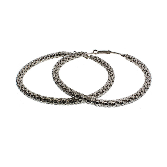 8.7cm Bubble Effect Hoop Earrings
