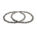 9.1cm Twisted Bars Hoop Earrings