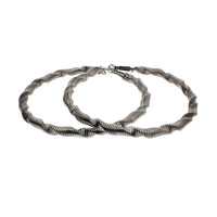 9.1cm Twisted Bars Hoop Earrings