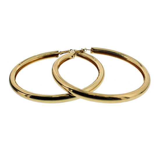 9.7cm Wide Gold Hoop Earrings