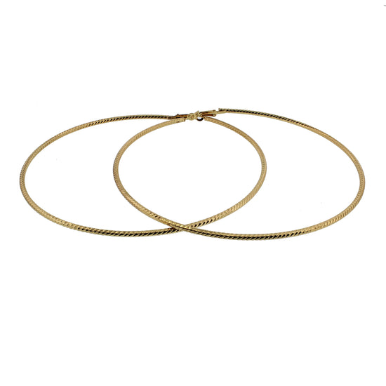 11.7cm Thin Patterned Hoop Earrings