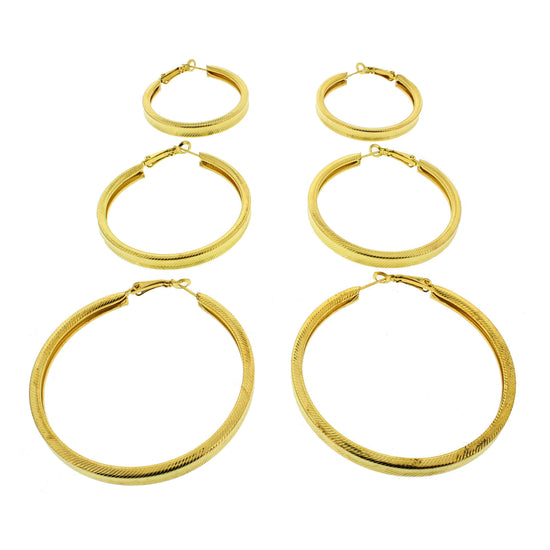 3 on a Card Patterned Hoop Earrings
