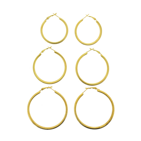 3 on a Card Patterned Hoop Earrings
